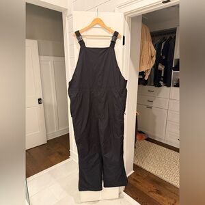 Lands' End Black Men's Snow Bib Overalls with Adjustable Straps